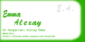 emma alexay business card